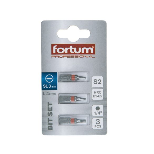 FORTUM behajtóhegy lapos 3*25mm (3 darab)