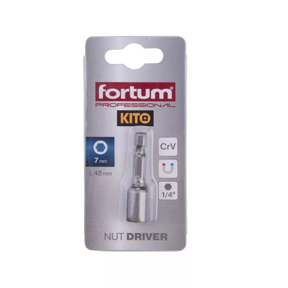 FORTUM mágneses behajtó hatlapfejű csavarhoz 1/4" 7*48mm