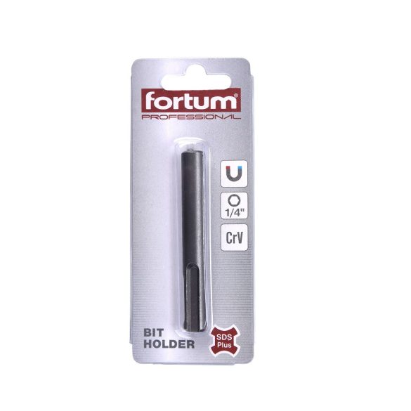 FORTUM bittartó szár mágneses 1/4" 75mm, SDS plus befogás