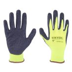 Kesztyű latexbe mártott sárga-fekete 11/XXL