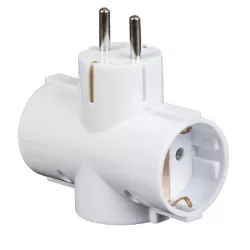 Védőérintkezős T-elosztó elfordított