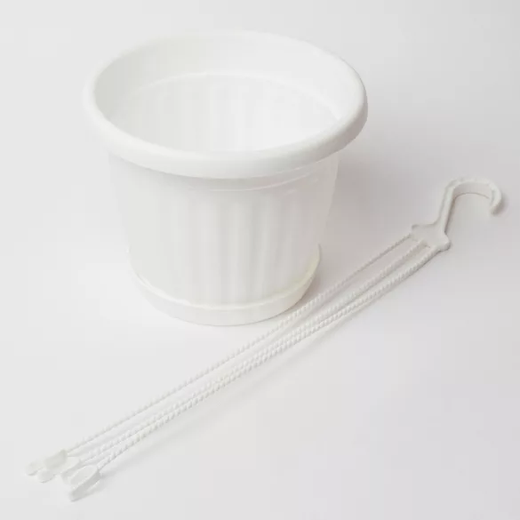 Akasztós cserép 20cm fehér