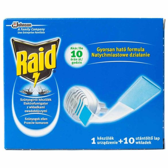 Szúnyogírtó készülék + 10db lapka RAID