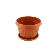 30cm műanyag virágcserép alátéttel terrakotta