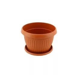 30cm műanyag virágcserép alátéttel terrakotta
