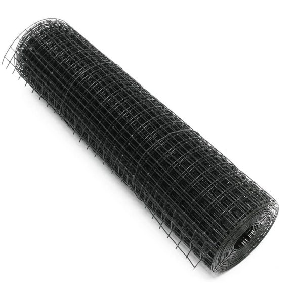 100cm*5m ponthegesztett háló műanyag bevonattal fekete 25*25*0,8/1,2mm