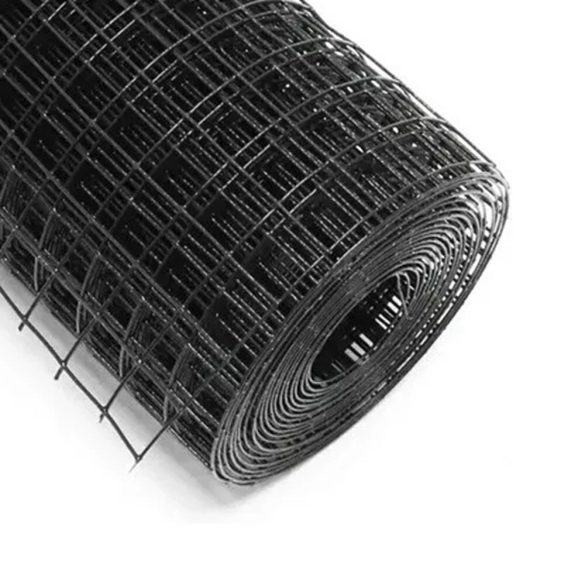 100cm*5m ponthegesztett háló műanyag bevonattal fekete 25*25*1,2mm