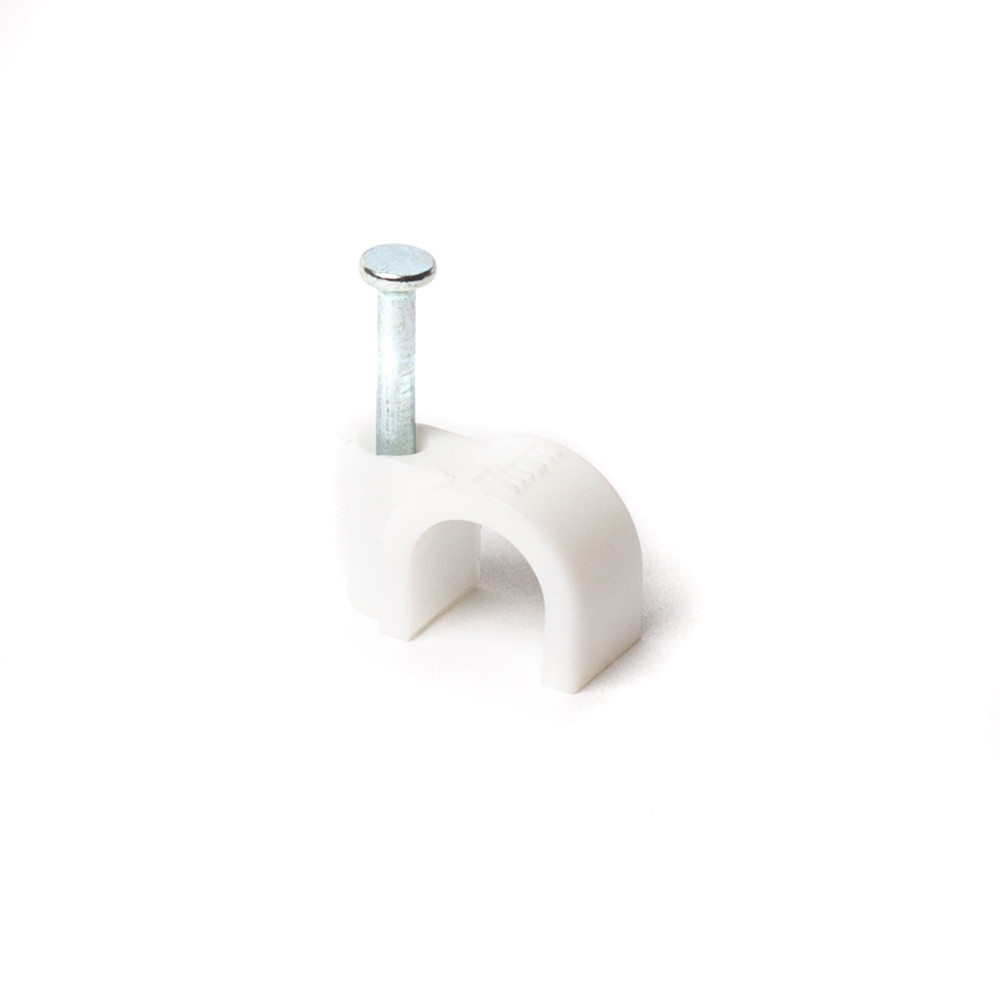 Kábelbilincs szöggel 0,5mm kerek vezetékhez (50 db) Kábelbilincs szöggel 0,5mm kerek vezetékhez (50 db)